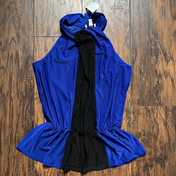 Cache Blue/Black Halter Top Blouse - Picture 2 of 10